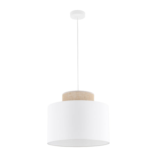 Duo White Jute Scandinavian Pendant Ceiling Light for Kitchen Island, Dining Room & Natural Interiors