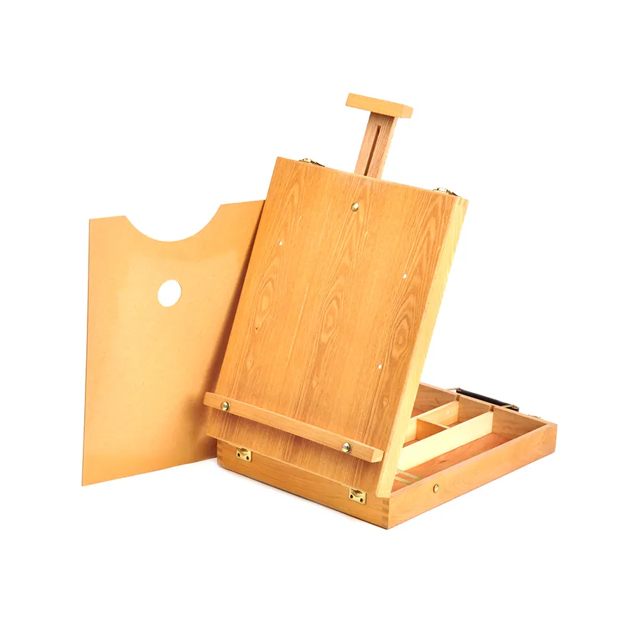 Tabletop Easel with Sketch Box and Wooden Palette - 13" x 17" x 1/2"