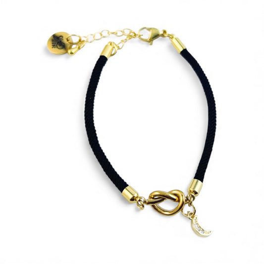 Knot & Moon Cord Bracelet