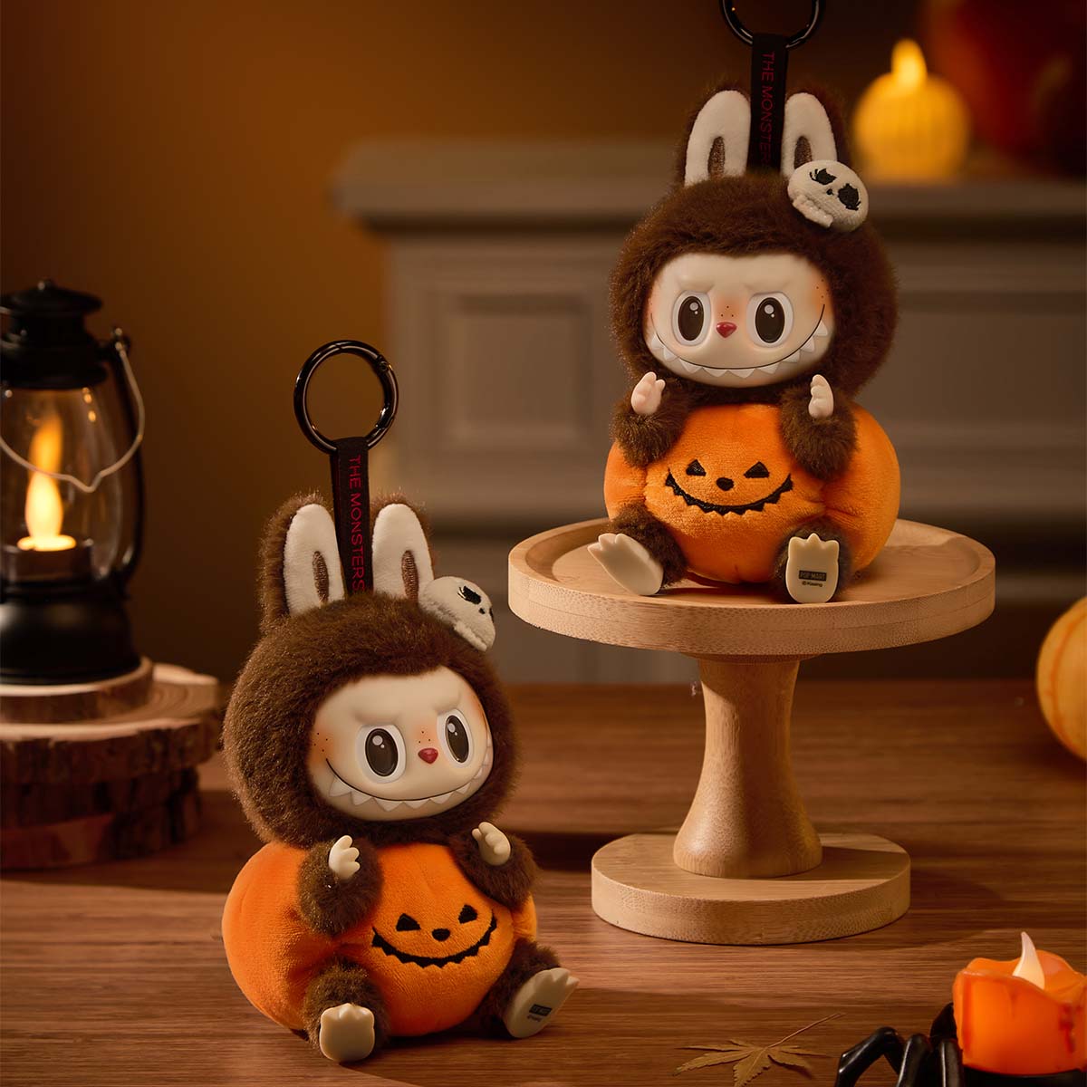 Labubu Happy Halloween Party Series-Sitting Pumpkin Vinyl Plush Pendant