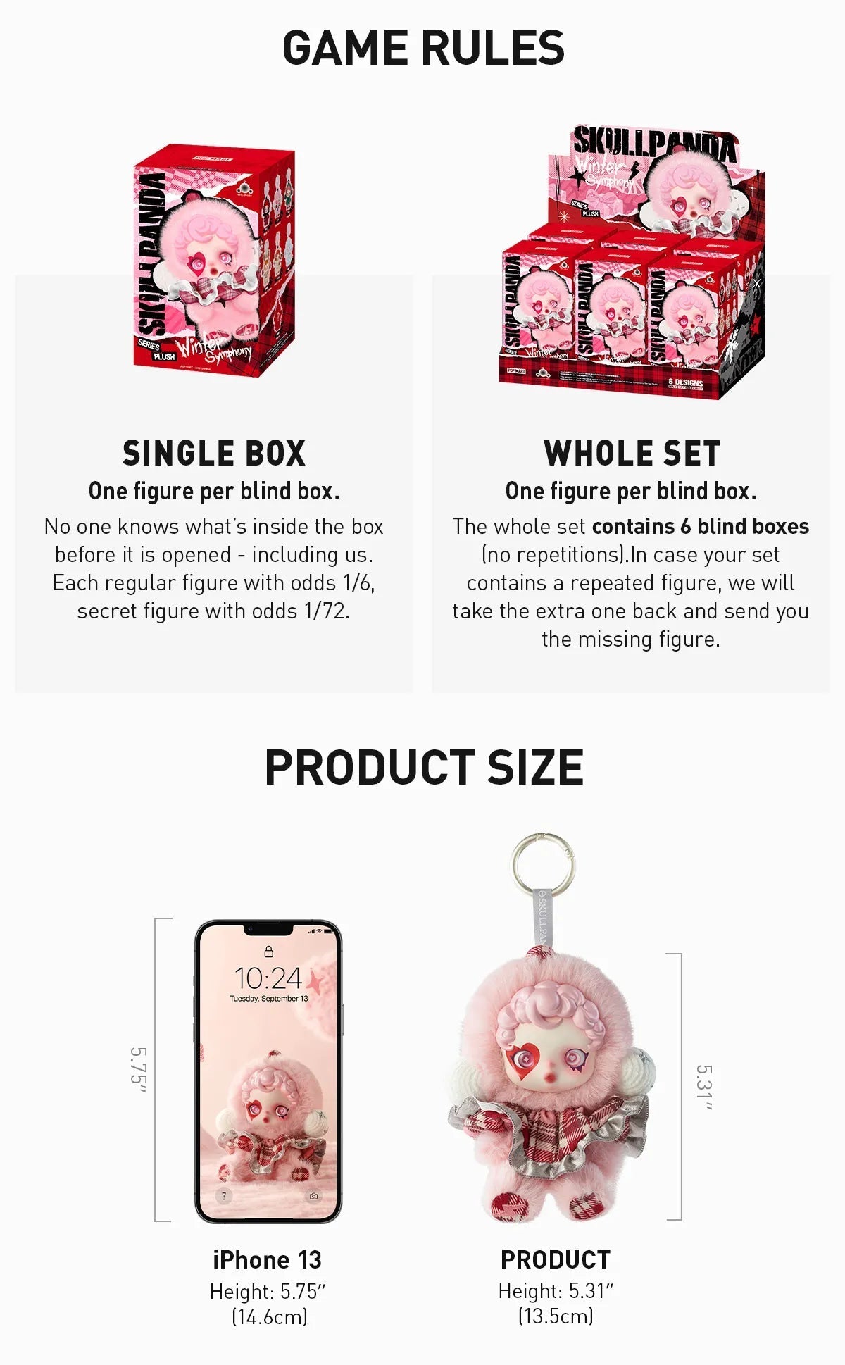 SKULLPANDA Winter Symphony Series Plush Dolls, Blind Box