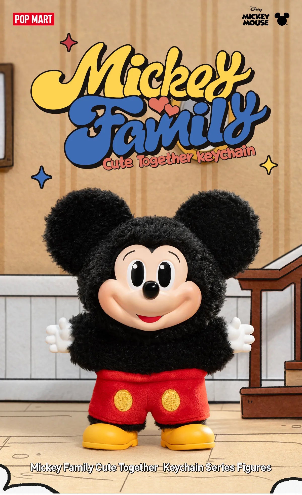 Mickey Family Cute Together Keychain Series Figures