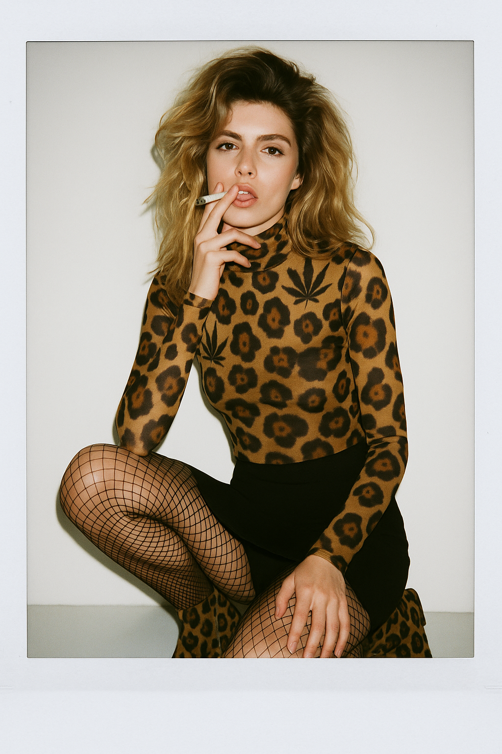 Leopard Mesh Top