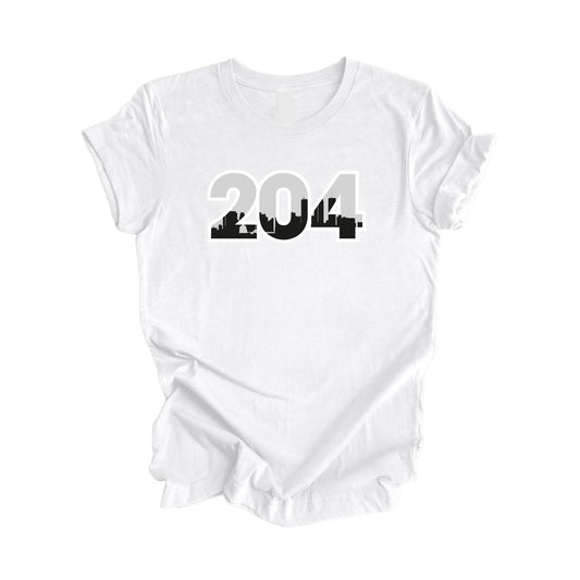 204 Winnipeg Manitoba Canada Area Code City Skyline Gift - Unisex T-Shirt - Inspired X