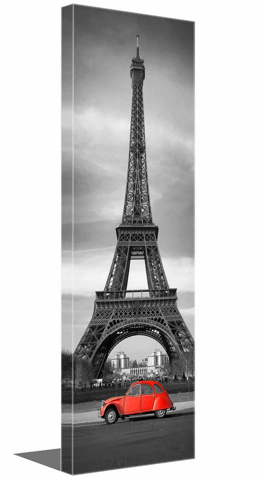 Wall Art Eiffel Tower Black, White and Red-Canvas city Skyline