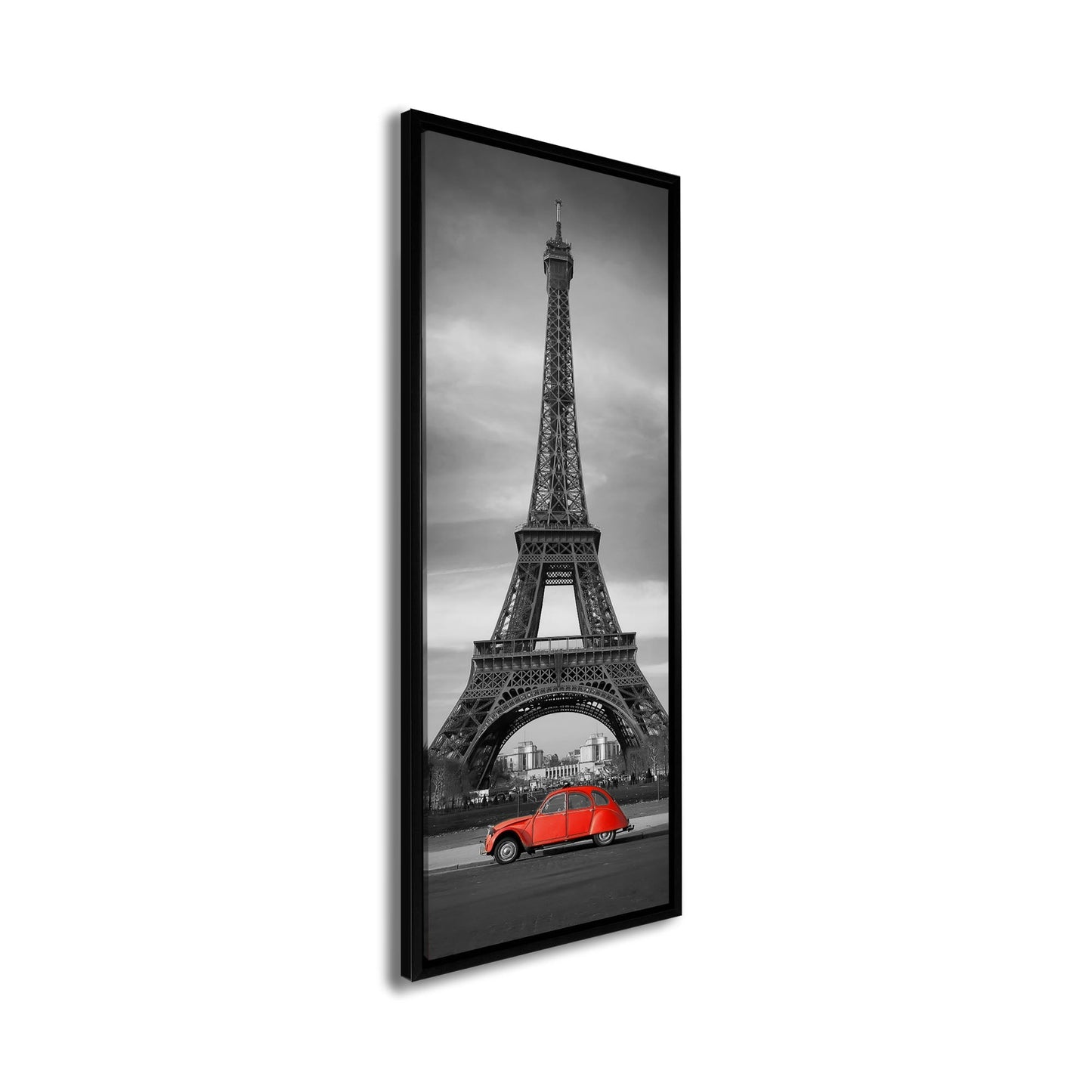 Wall Art Eiffel Tower Black, White and Red-Canvas city Skyline
