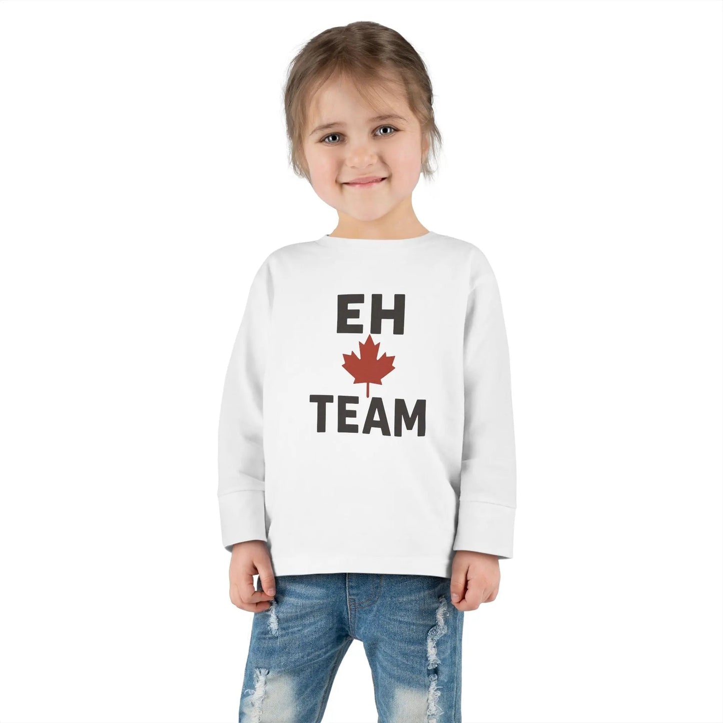 Maple Stick "Eh Team" Toddler Long Sleeve Tee – Maple Leaf Pride