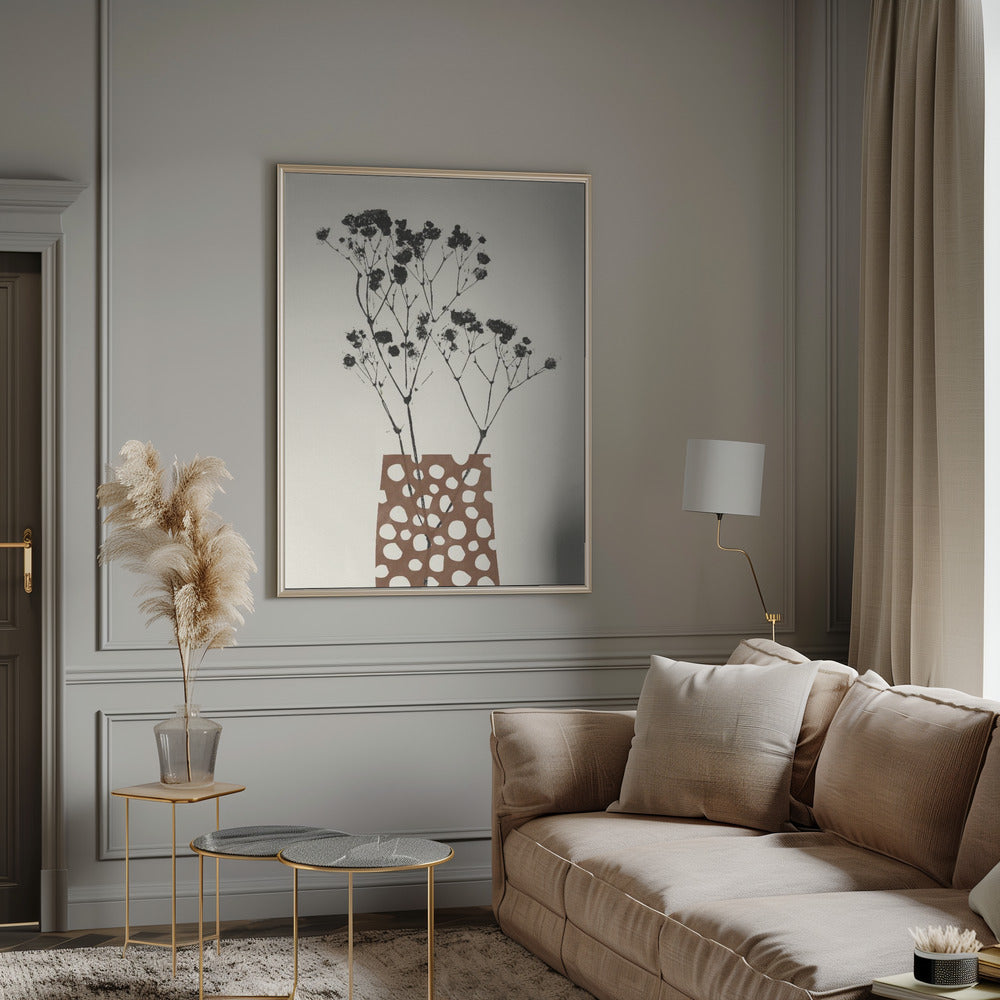 Wall art Gypsophila In a Brown Vase