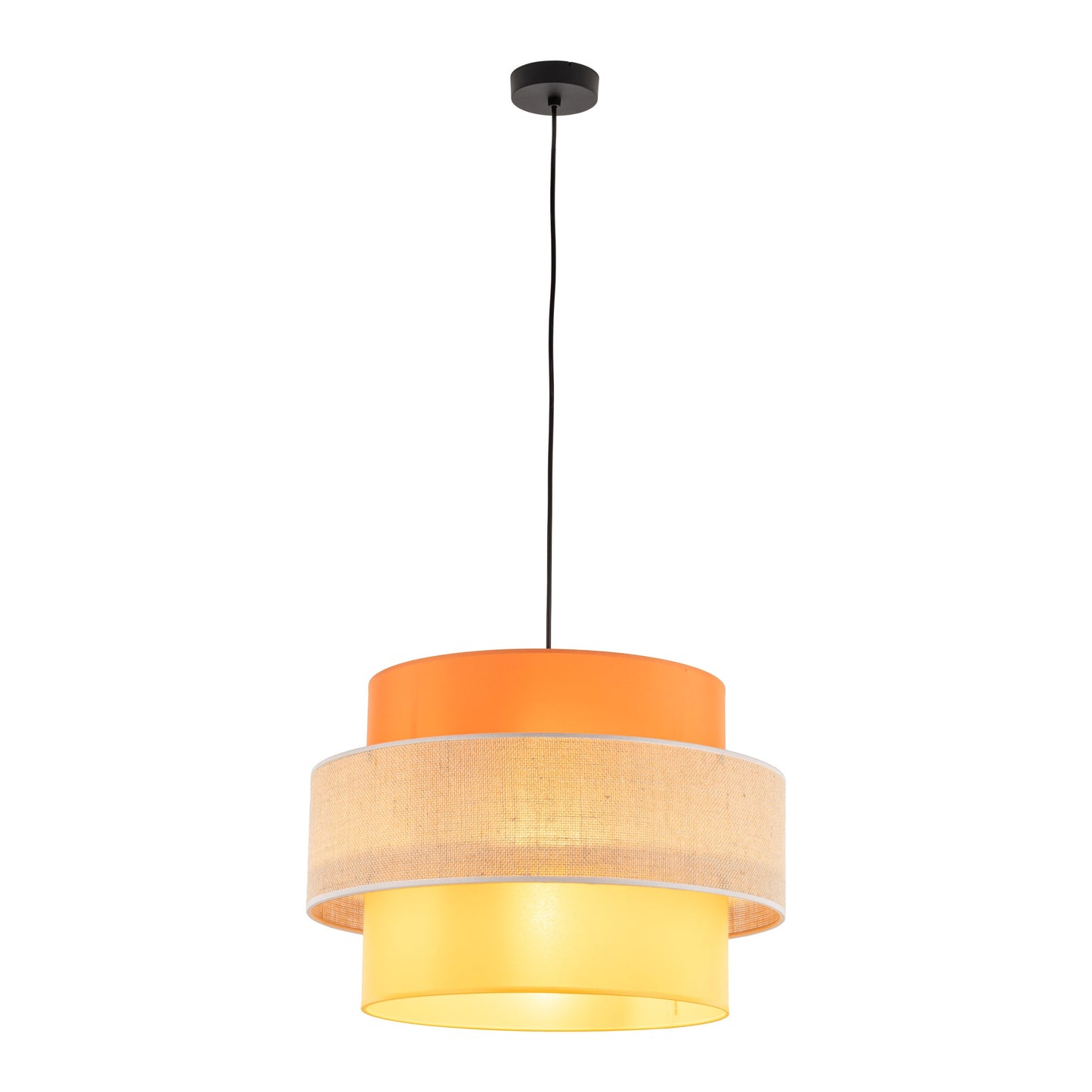 TRIO Jute Mid-Century Boho Large Pendant Light