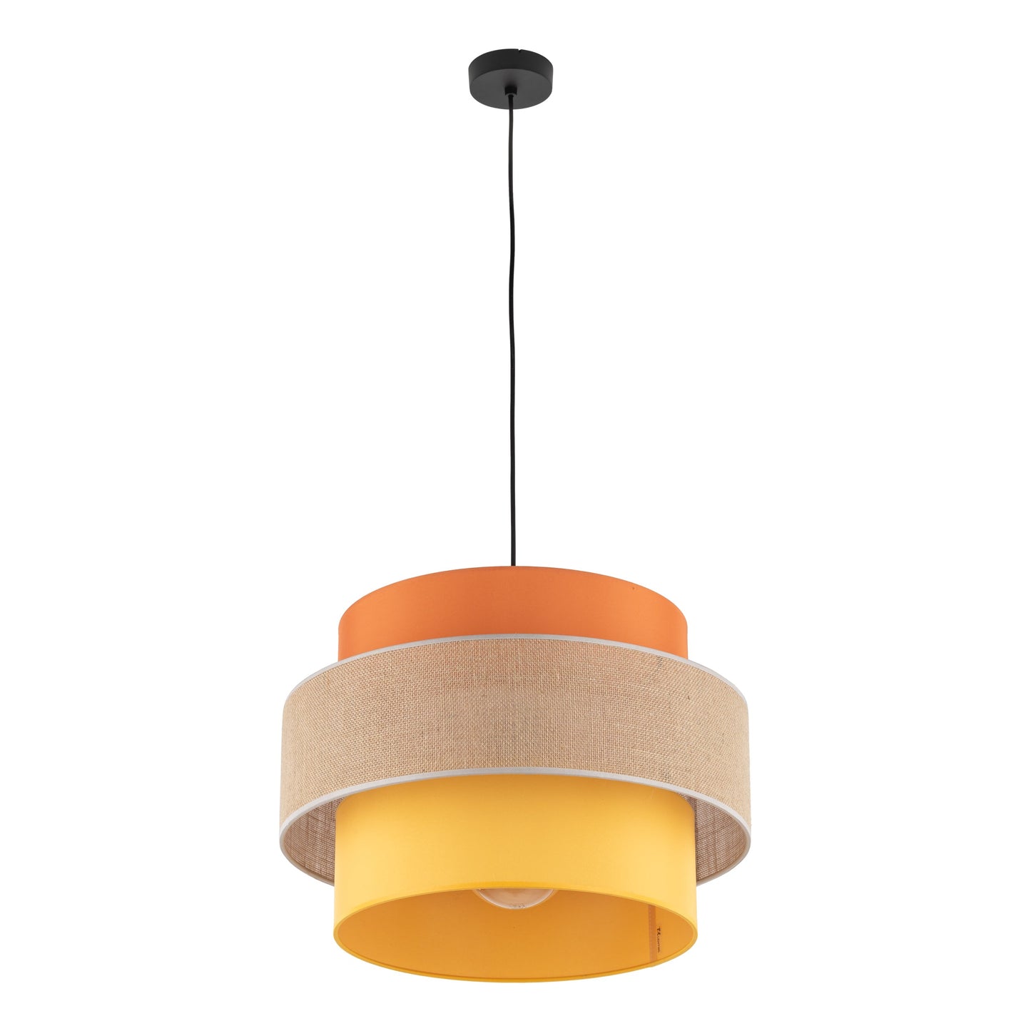 TRIO Jute Mid-Century Boho Large Pendant Light