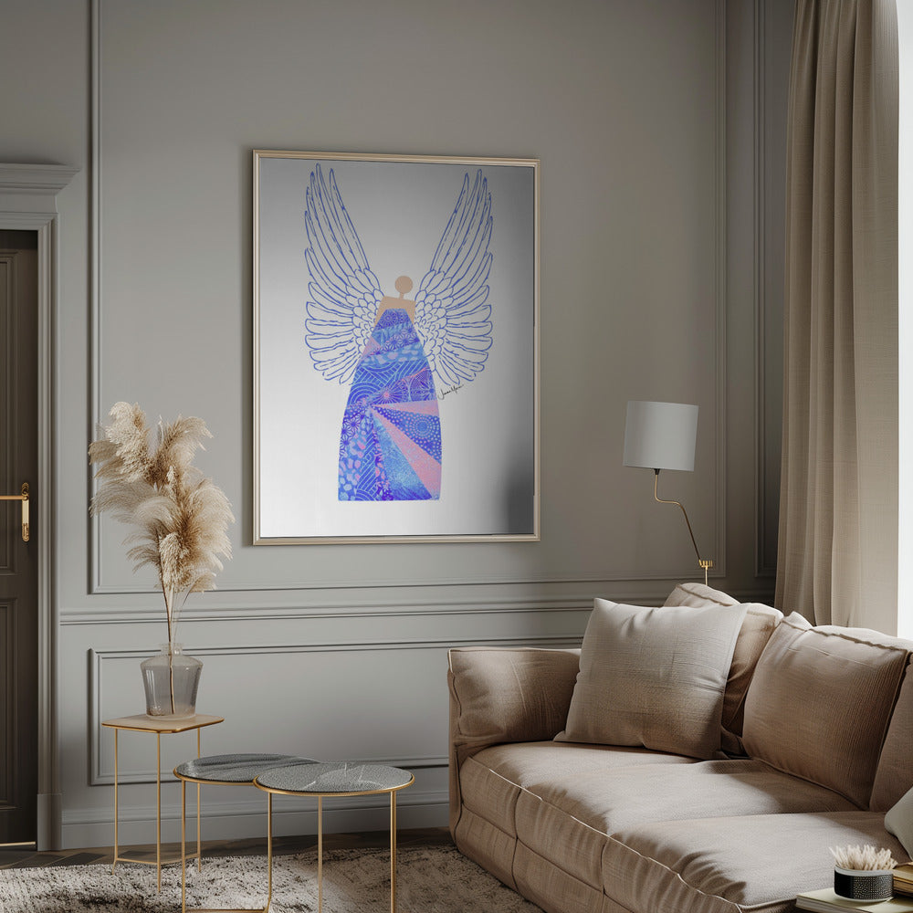 Wall art Angel in Blue Canvas Print