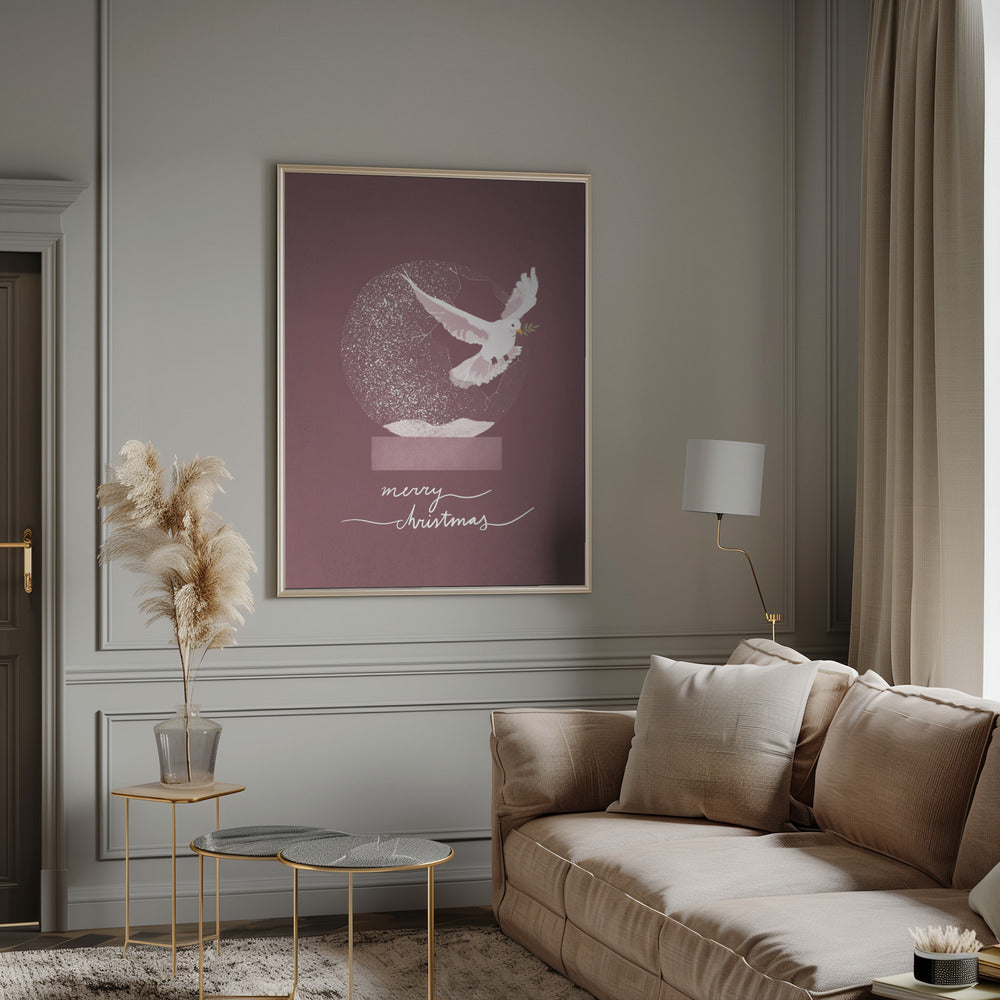 Wall art Snowglobe Dove Canvas Print