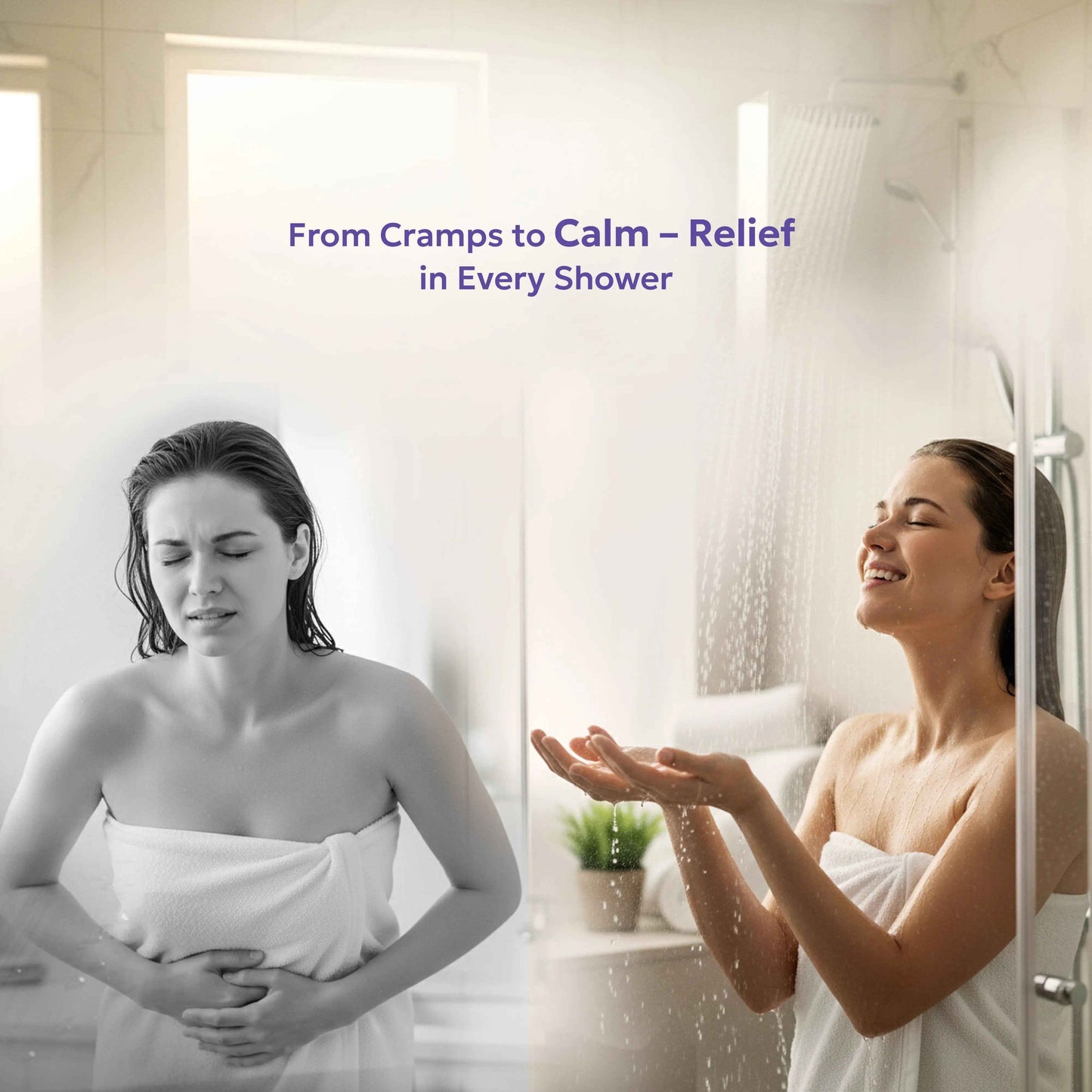 Zen & Hearth Cramp Relief Shower Steamers - Handcrafted Aromatherapy Tablets with Clary Sage, Lavender & Geranium for Period Pain Relief & Relaxation Made in Canada