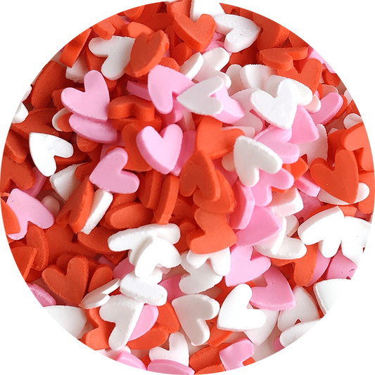 Hearts Fimo slices mix