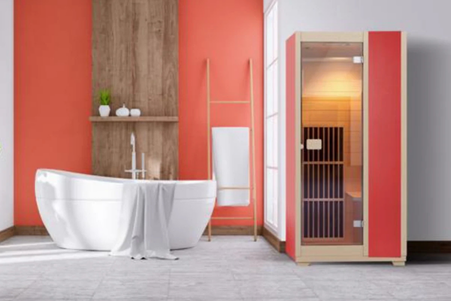 Blisspod | Vienna | Far Infrared Sauna | Canadian Hemlock Very Low EMF | 72.8"H x 35.4"W x 25.6"D | 1 Person