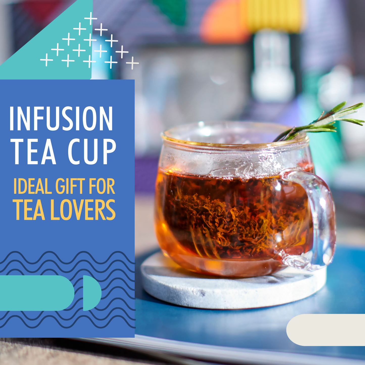 Infusion Glass Tea Cup with Infuser for Loose Tea