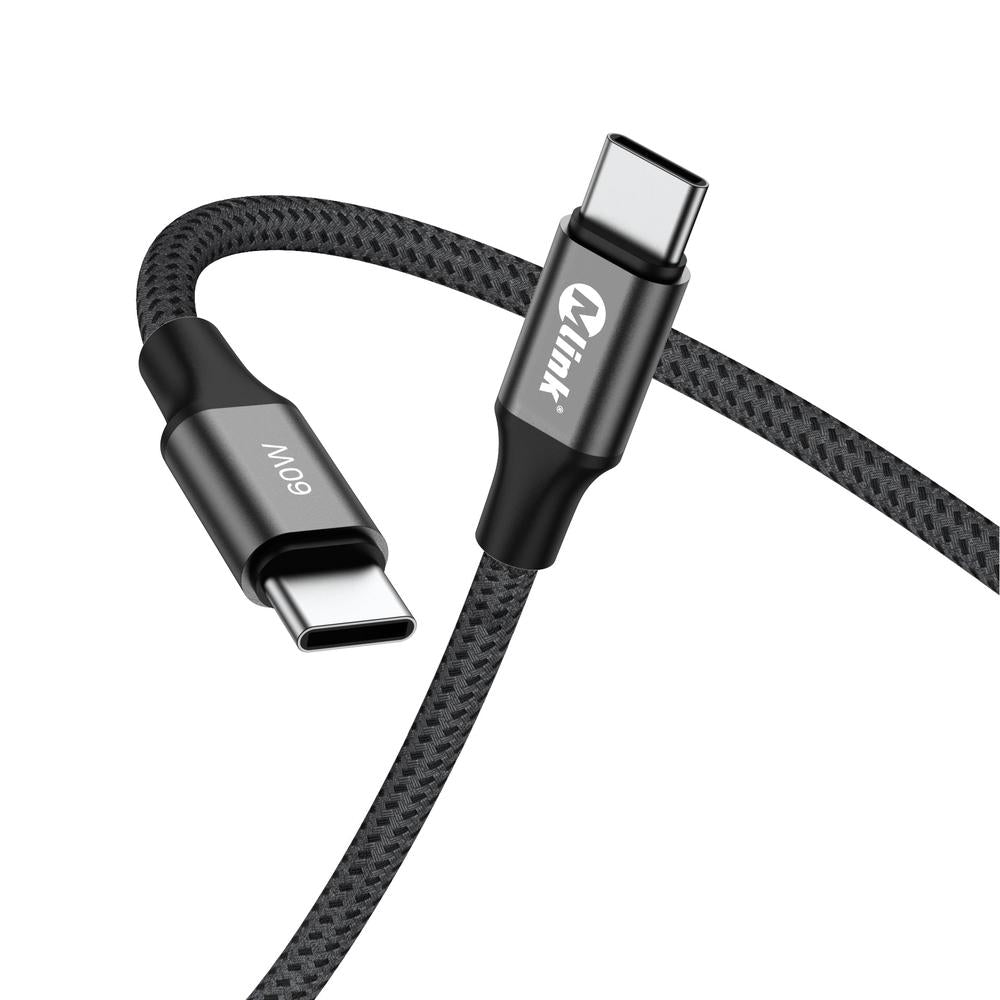 Câble USB-C PD60W 20V/3A en nylon tressé à charge rapide