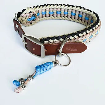 Lila Pawtique Macrame Style Adjustable Dog Collar Ocean
