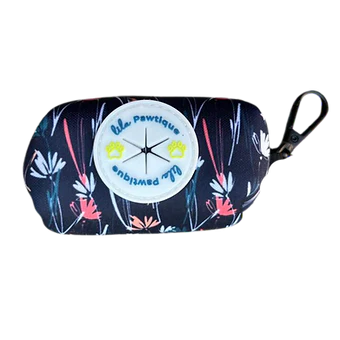 Lila Pawtique Waste Bag Pouch Holder Heavenly Flowers