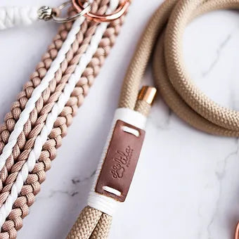 Lila Pawtique Luxury Paracord Rope Style Dog Leash Pink Rose