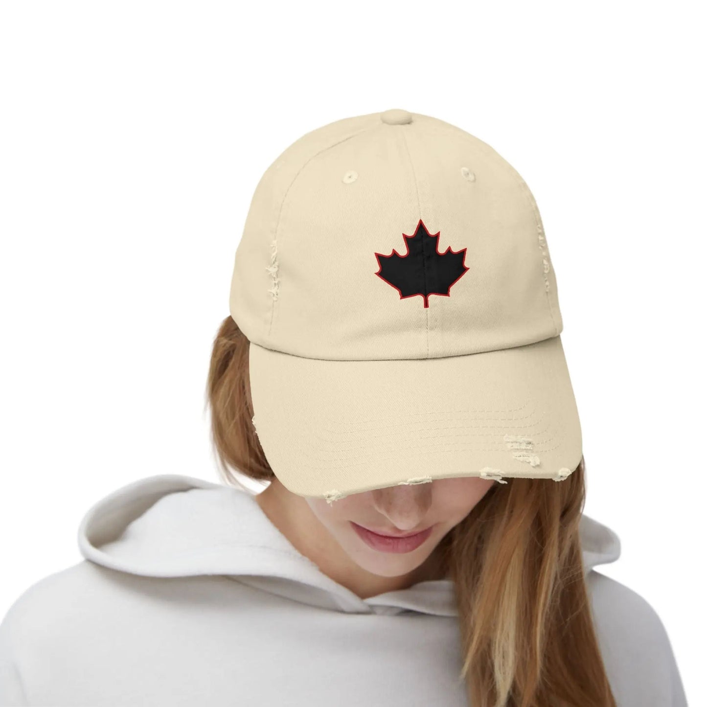 Maple Stick Distressed Hockey Cap – Retro Canadian Style