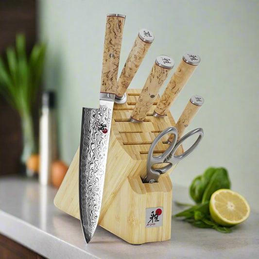 MIYABI 5000 MCD - 7 Piece, Knife block set, brown