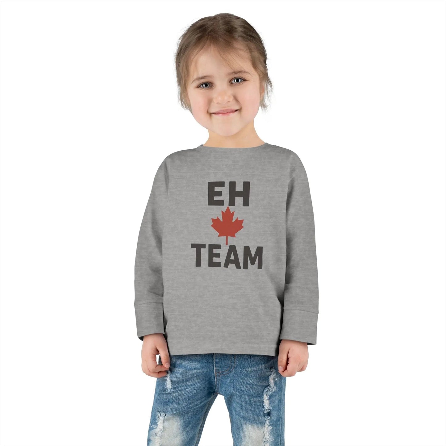 Maple Stick "Eh Team" Toddler Long Sleeve Tee – Maple Leaf Pride