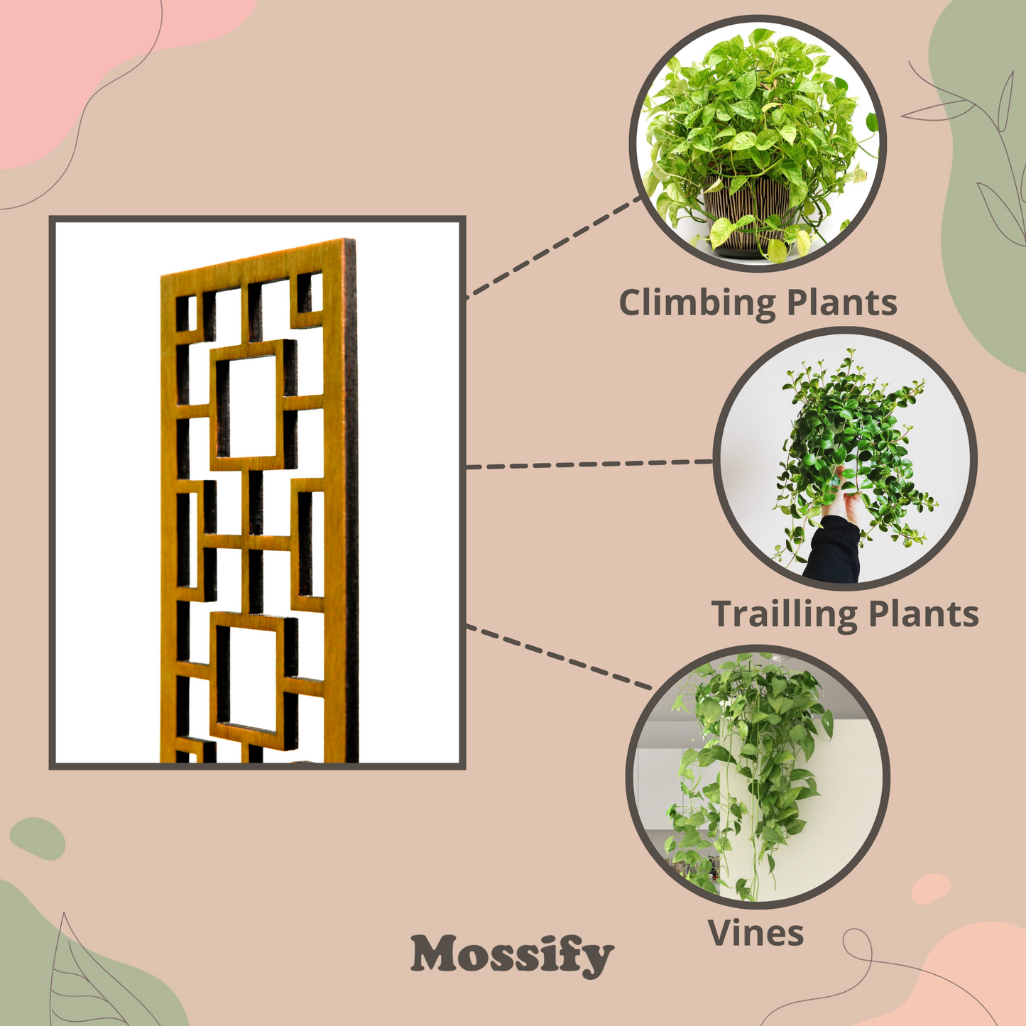 Tropical Squares Wooden Trellis