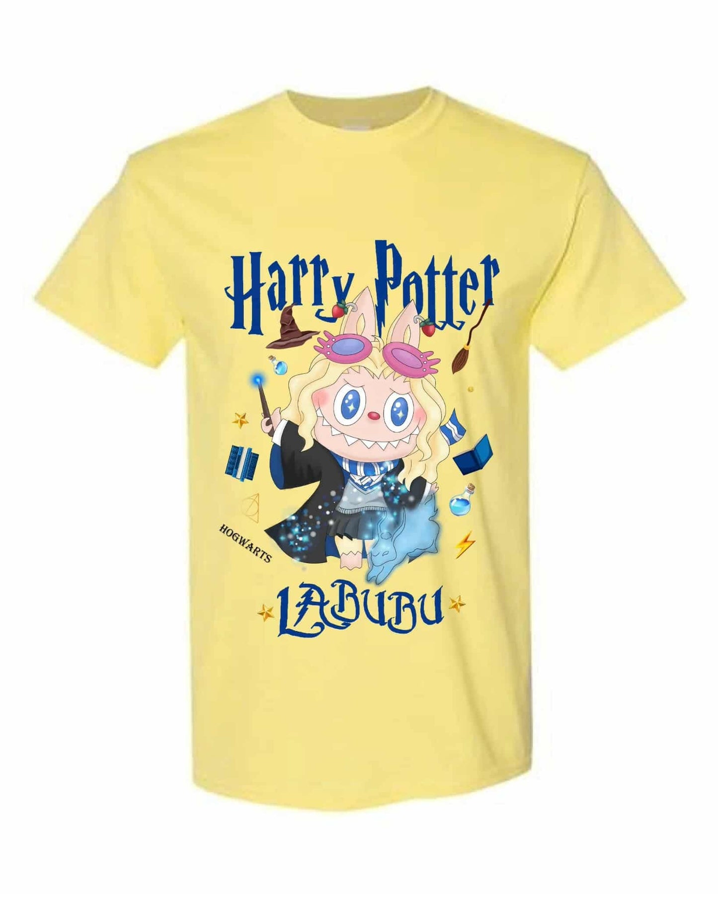 [Adult size] Harry Potter Labubu T-Shirt – Kawaii Wizard Graphic Tee, 100% Cotton