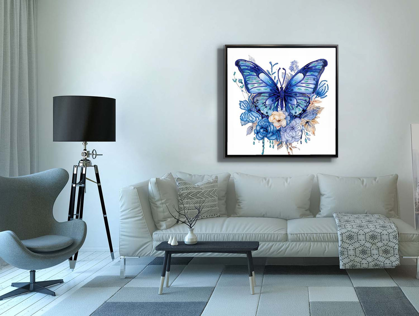 Wall Art - Blue butterfly big-Canvas Print