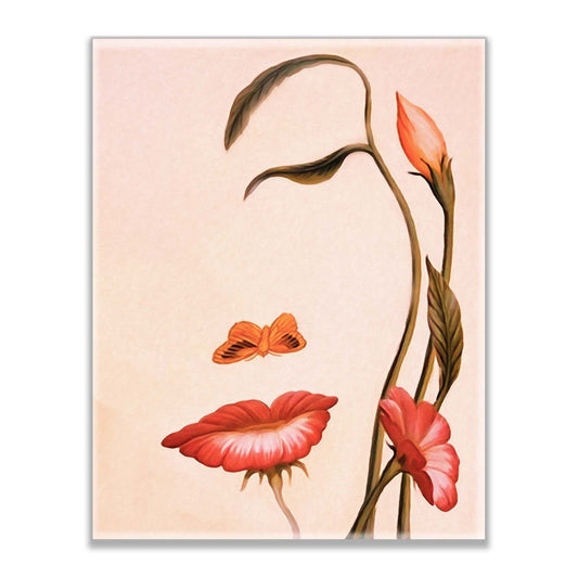 Wall Art Abstract Flower Face- Fine Canvas