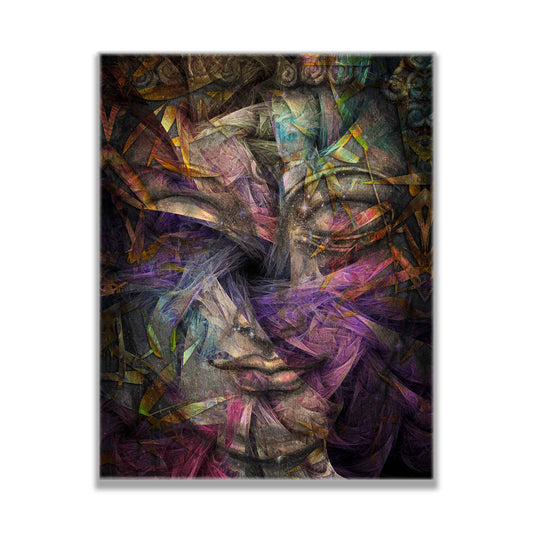 Wall Art Dimensional Buddha -Fine Art Canvas