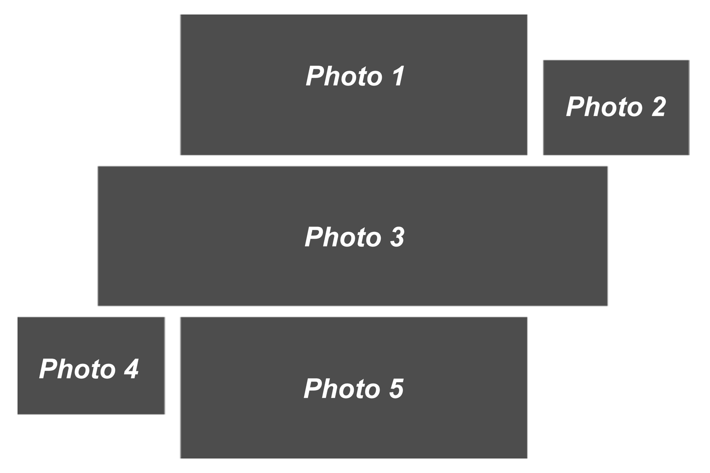 36″X24″ Collage Canvas Photo 5 blocks and text