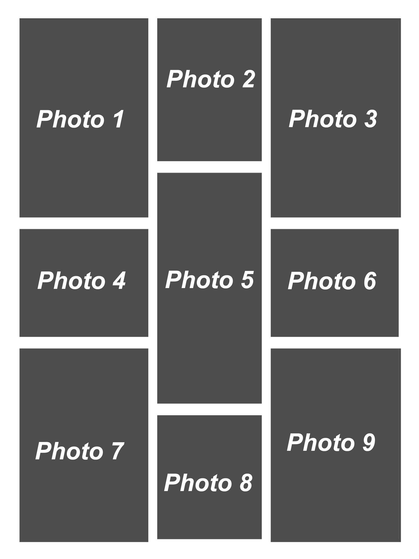 32″X24″ Collage Canvas 9 Photos Portrait - All Occasions