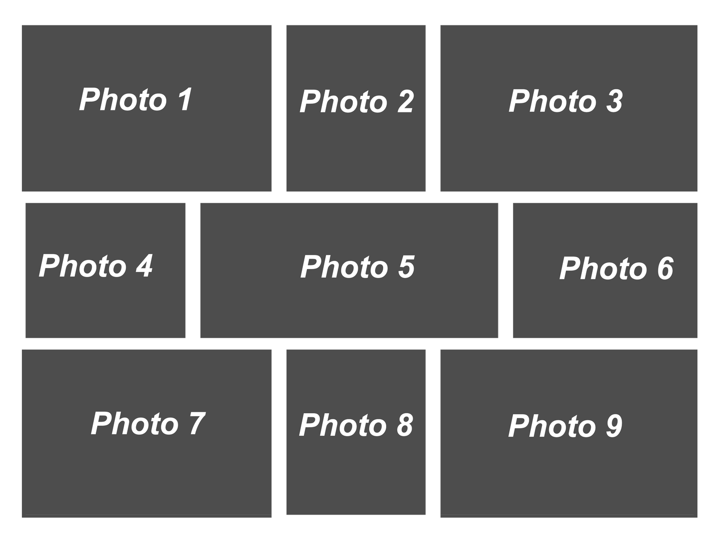 32″X24″ Collage Canvas Photo All Occasions 9 blocks