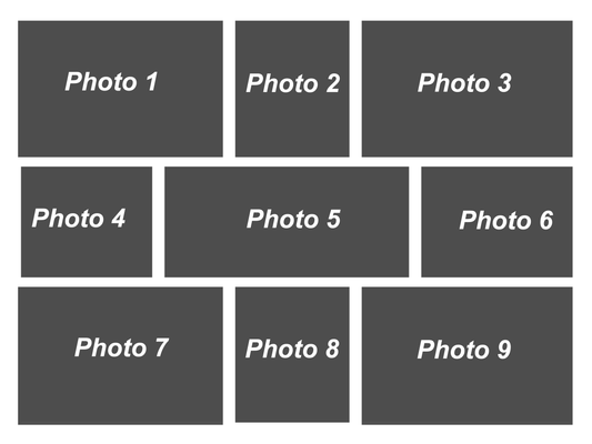 32″X24″ Collage Canvas Photo All Occasions 9 blocks