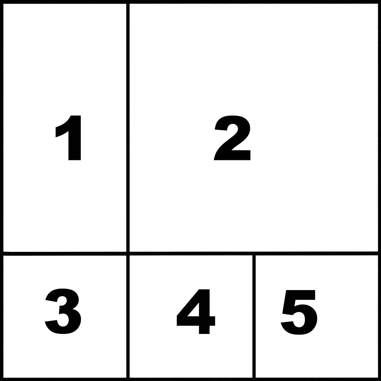 36″X36″ Collage Canvas Photo Square 5 blocks