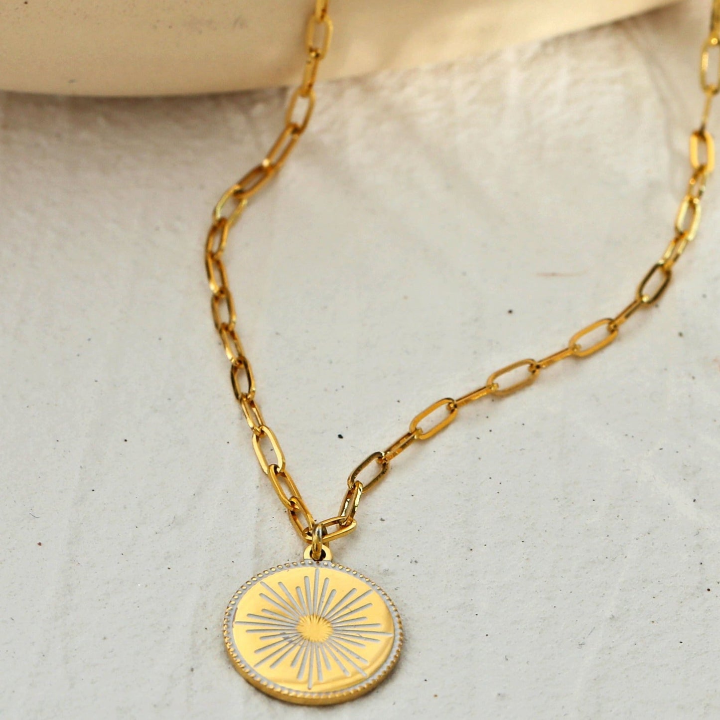 LUNA: "Star Burst" Enamel Pendant Necklace