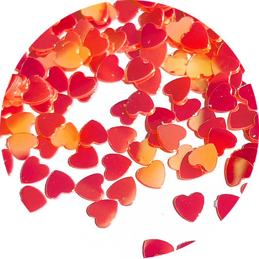 Red(gold shifting) heart glitter