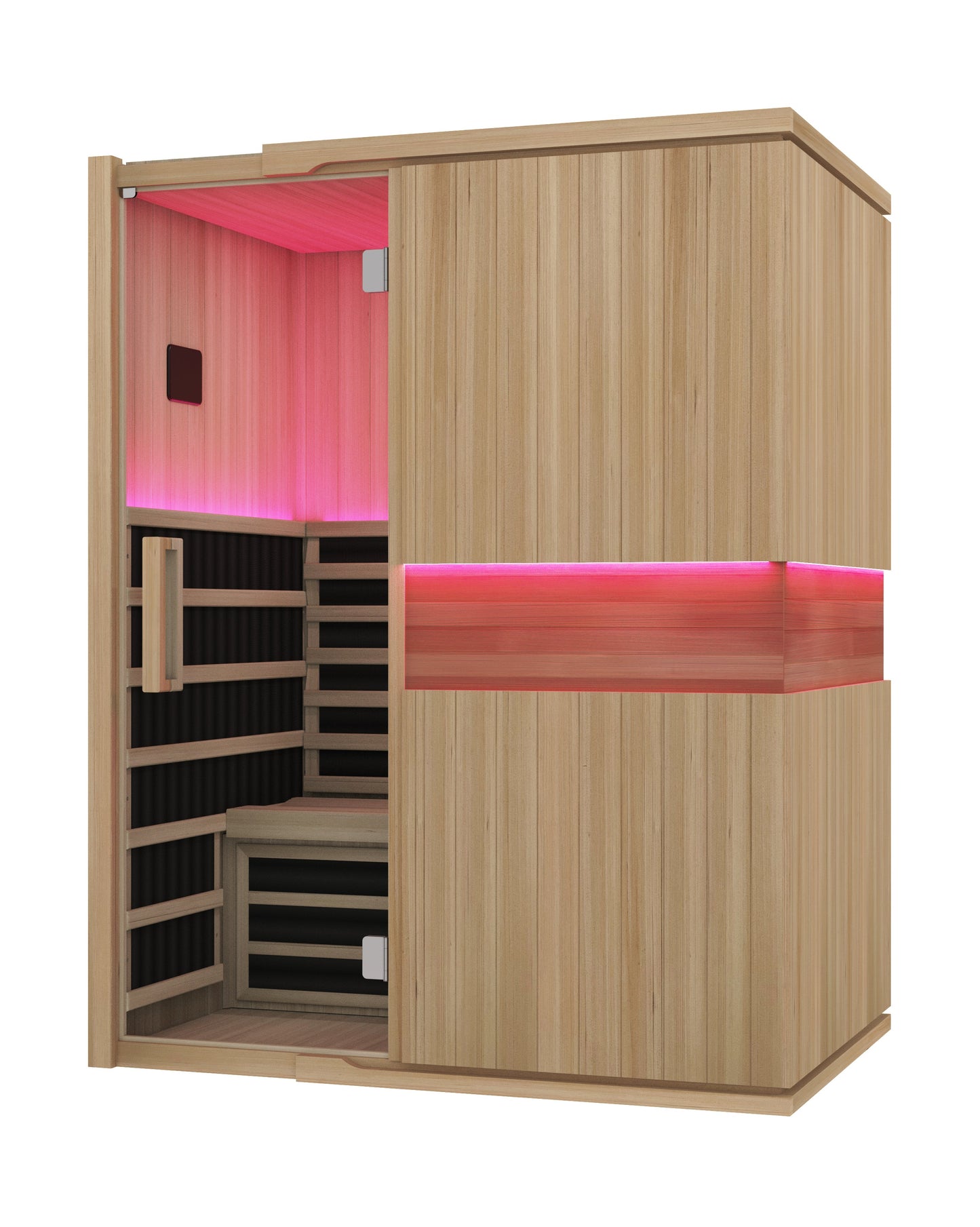 Blisspod | Milano | Full Spectrum Sauna Canadian Hemlock Ultra Low EMF, 7 Far Infrared & Red Glass Heater & Chromotherapy – 3 Person