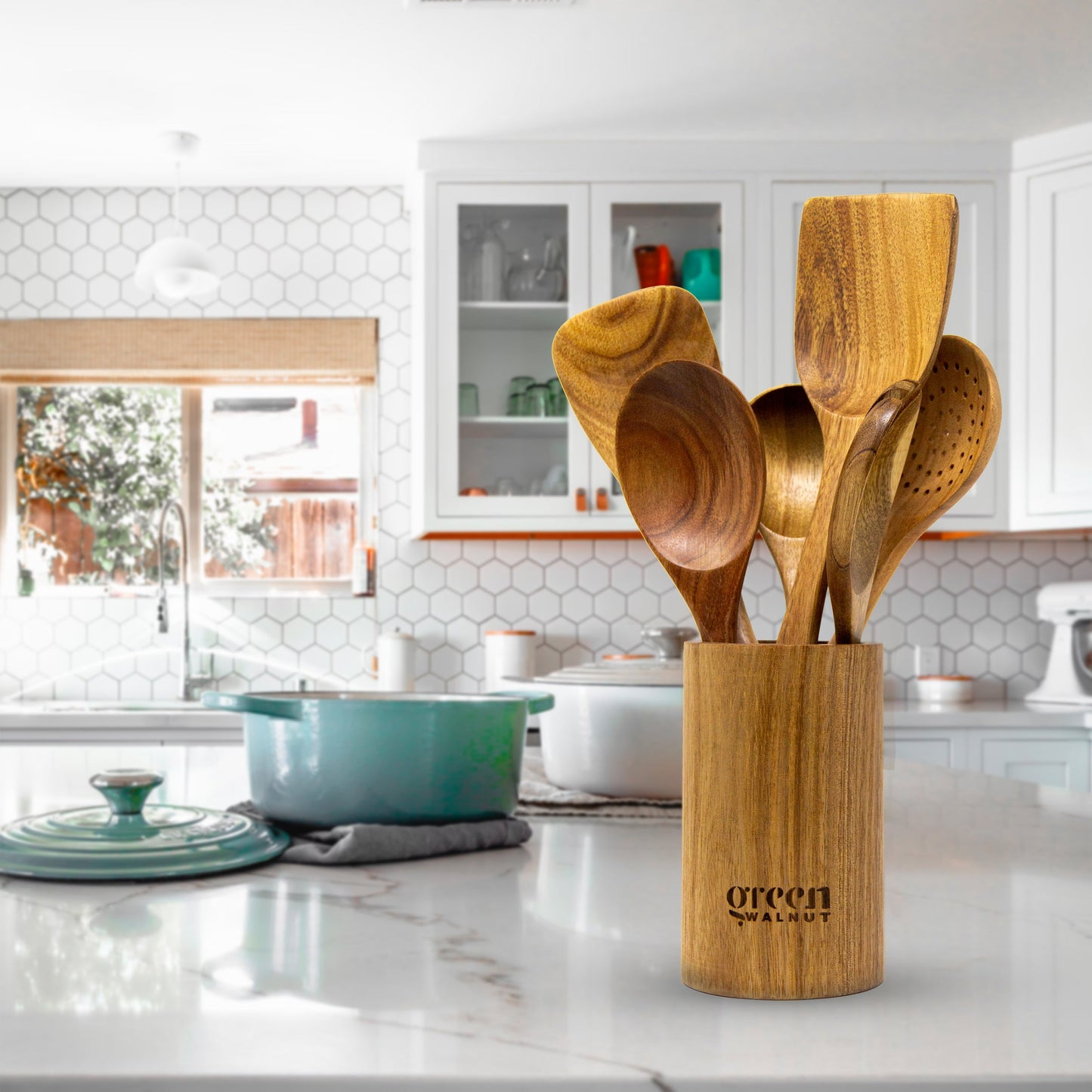 Wooden Acacia Kitchen Utensil - Set of 7