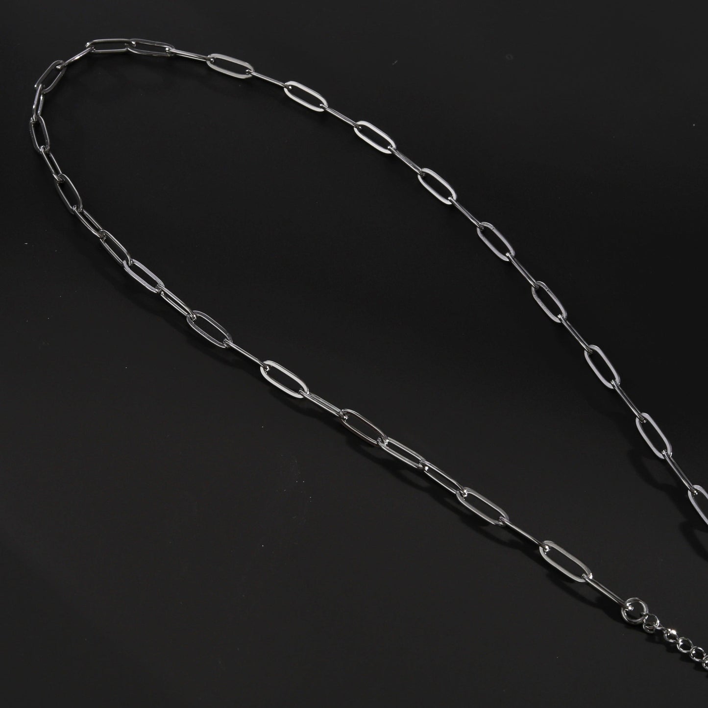 PALERMO Essential Paper-Clip Chain Link Silver Necklace