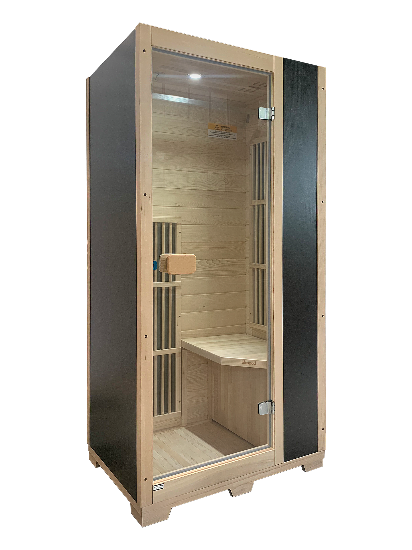 Blisspod | Vienna | Far Infrared Sauna | Canadian Hemlock Very Low EMF | 72.8"H x 35.4"W x 25.6"D | 1 Person