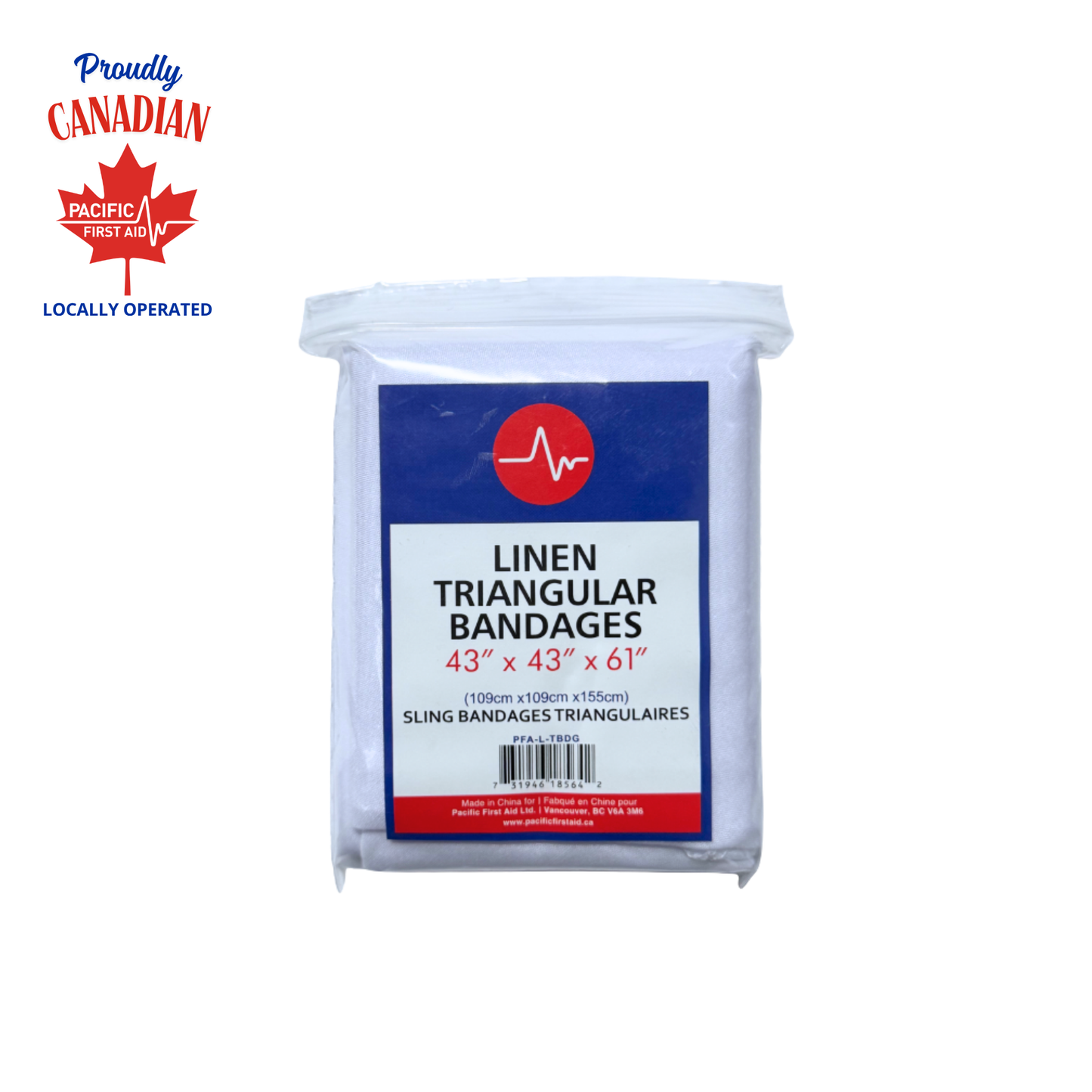 Linen Triangular Bandage, 43" x 43" x 61"