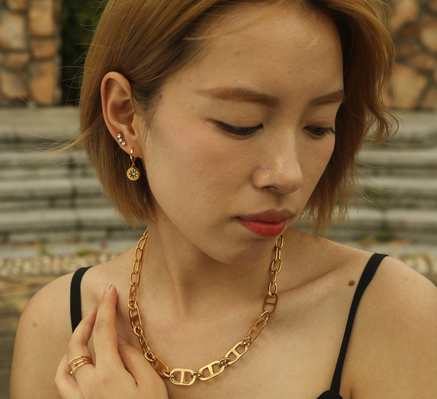 ZOIE: Duo Chain Link Statement Necklace