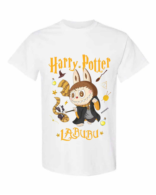 [Adult size] Harry Potter Labubu T-Shirt – Kawaii Wizard Graphic Tee, 100% Cotton