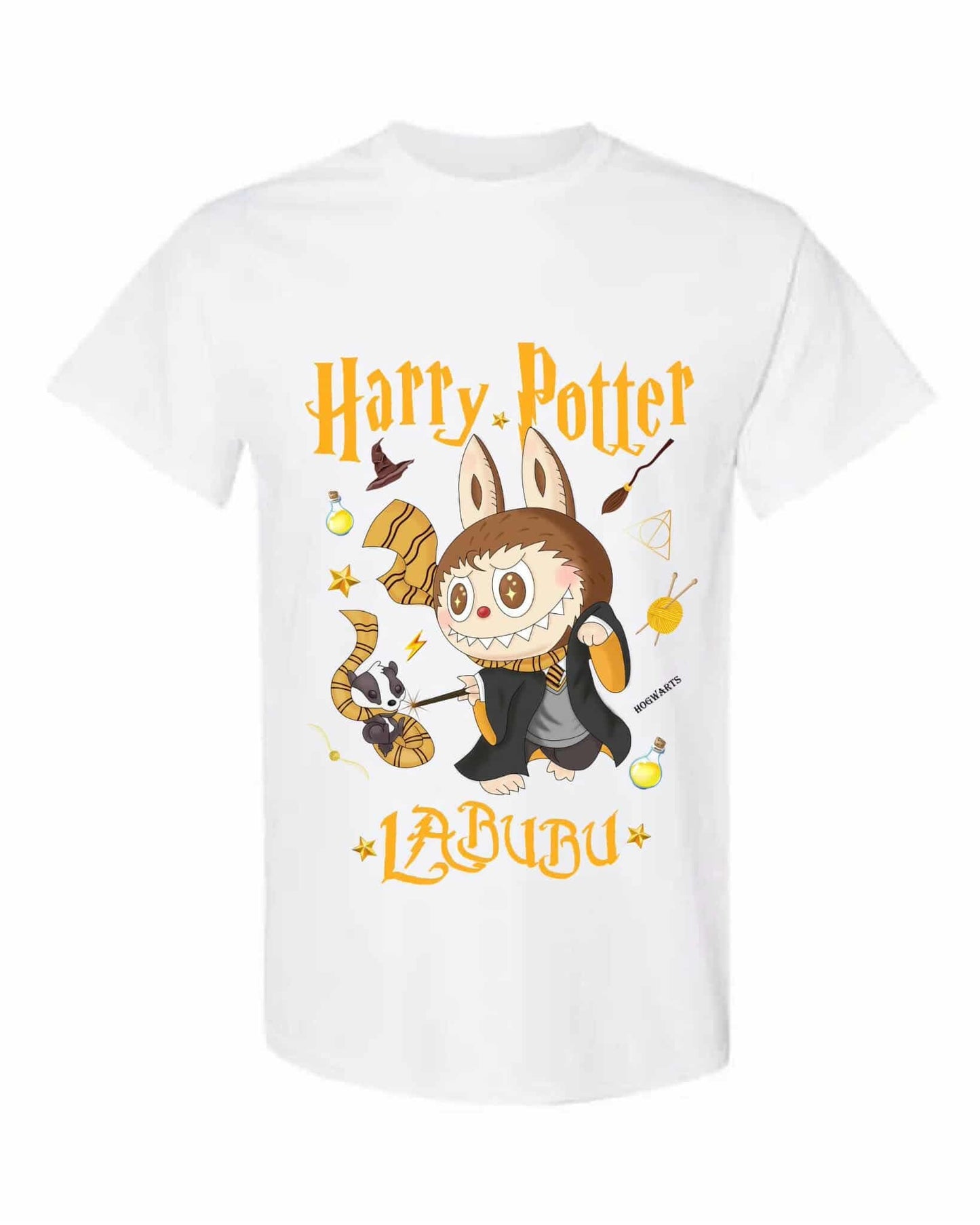 [Kid size] Harry Potter Labubu Kids T-Shirt – Cute Wizard Graphic Tee, 100% Cotton