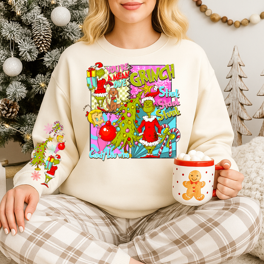 Hoody Crewneck – Grinchh & Cindy Louu Who Stink Stank Stunk Christmas Sweatshirt Design