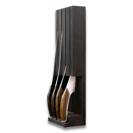 SYNCHROS | 4 piece bundle with Oak-wood Knife holder