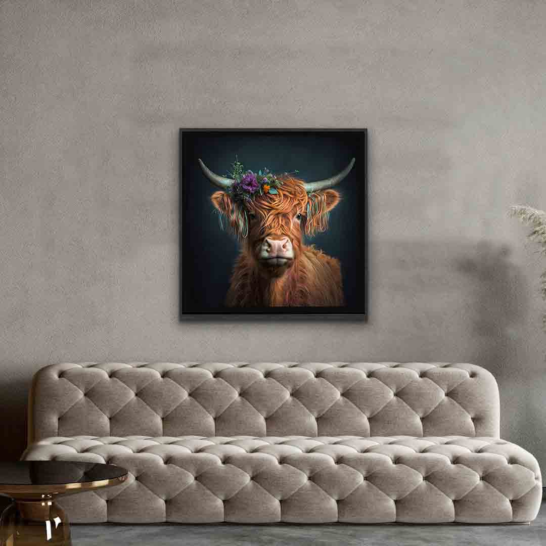 Nature Wall Art-The Bison and Flowers-Canvas Print